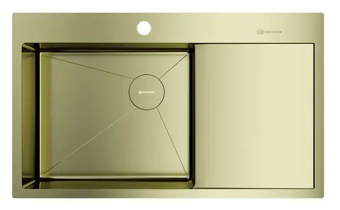 Кухонная мойка Omoikiri Akisame 86-LG-L Side (4997045) светлое золото